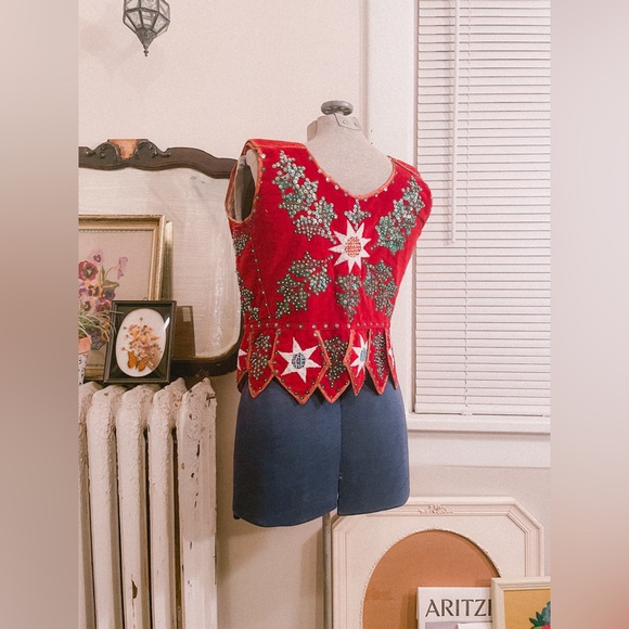 Vintage Handmade Beaded Corset Vest - Picture 3 of 15